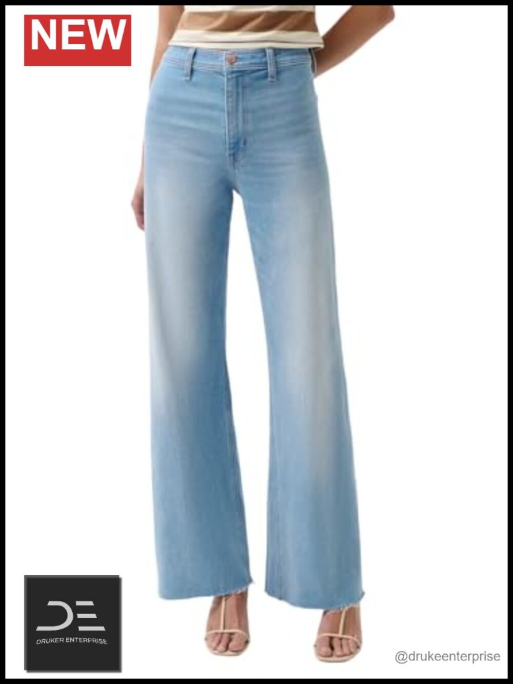 High Rise Ultra Wide Leg Jeans Women Relaxed Fit Cotton Denim